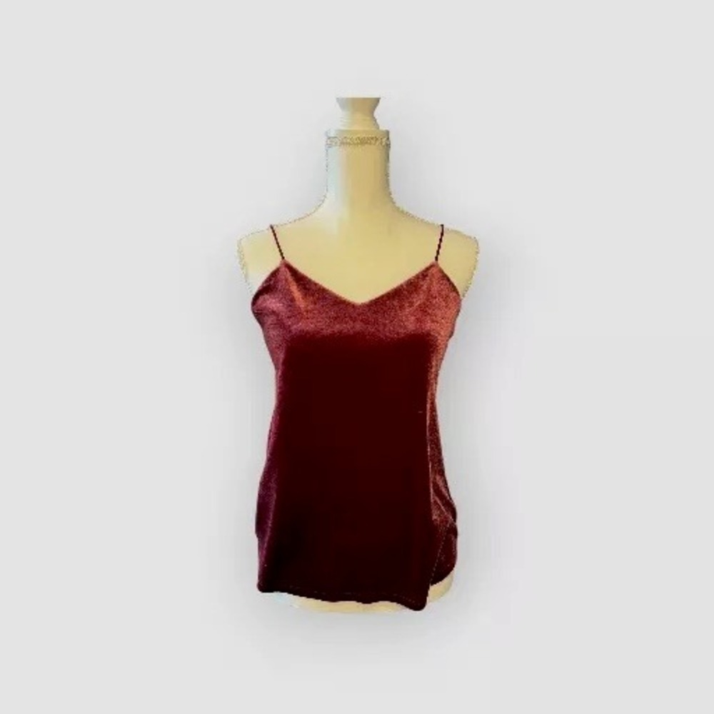 A New Day Women's XS VELVET Strappy Tank 90s Y2K Whimsigoth Fall